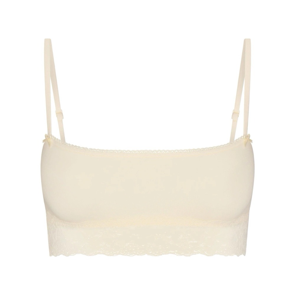 Skims Lightweight Cotton Bandeau Bralette - New - Butter Tonal - XS